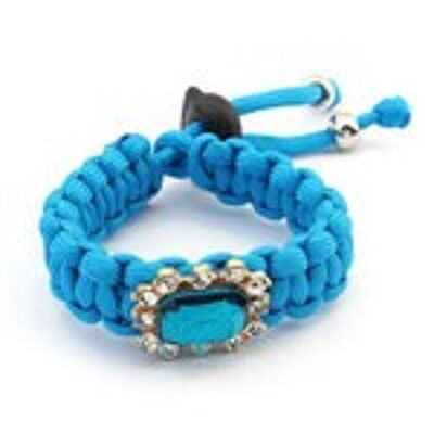 Bracelet plaqué bleu avec pierre