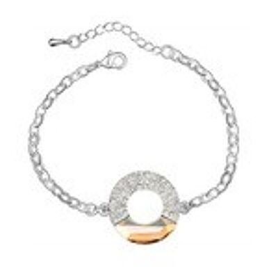 White gold-plated Austrian Swarovski Elements Crystal bracelet-Concentric (Golden Shadow)