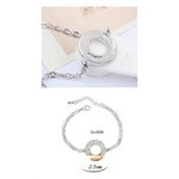 Bracelet Swarovski Elements Crystal autrichien plaqué or blanc - Concentric (Golden Shadow) 3