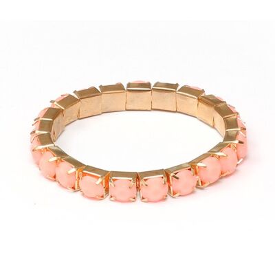 Bracciale elastico con strass acrilico rosa perla con perline di strass Montee