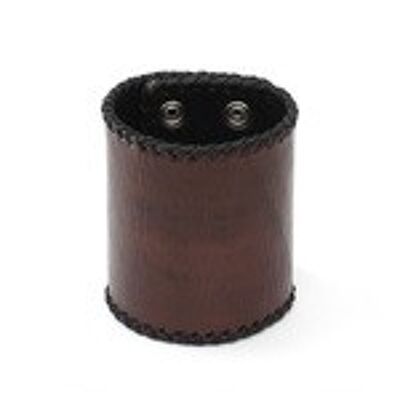 Pulsera unisex de cuero orgánico marrón con borde de cordón encerado ideal para hombres y mujeres