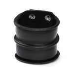 Unisex black courageous leather bracelet ideal for men and women