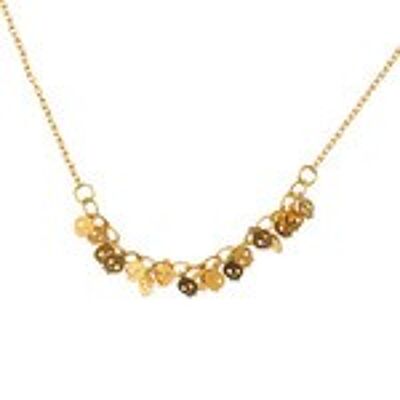 Gold-tone Halloween skulls charms necklace