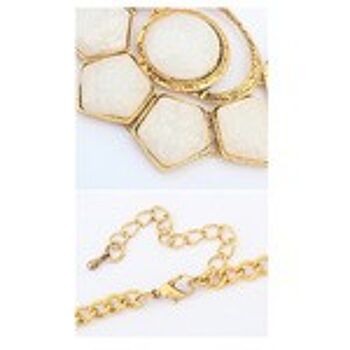 Collier pierres exotiques bohème beige 2