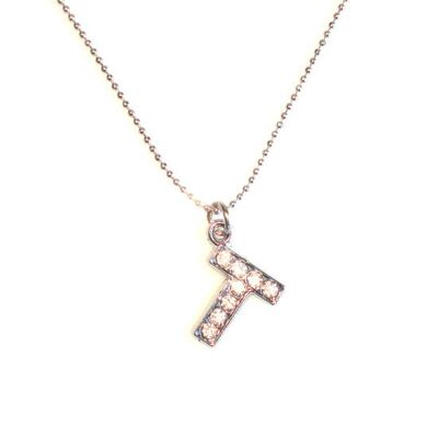 Collier pendentif initiale "T"