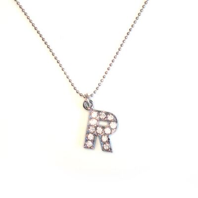 Collier pendentif initiale "R"