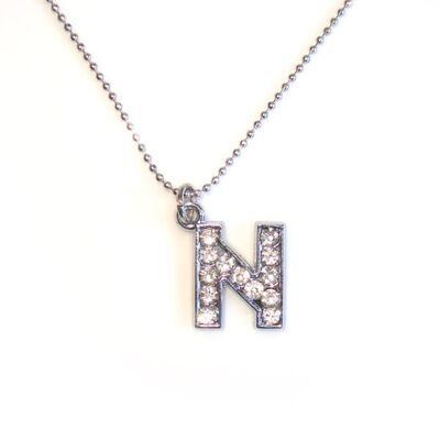 Halskette mit Initialen-Anhänger "N".