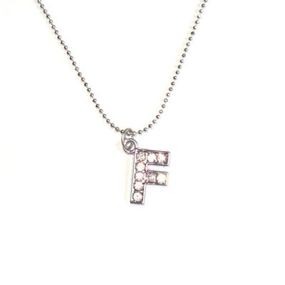 Initial "F" pendant necklace