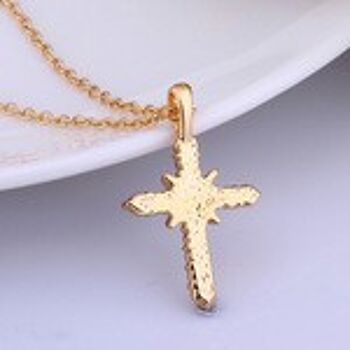 Plaqué or 18 carats avec pendentif croix CZ 6