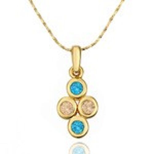 18ct gold plated with round CZ Morning Dew pendant necklace