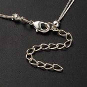Ravissant bracelet de cheville à deux rangs avec perles argentées et breloque cœur 4