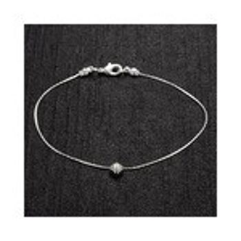 Bracelet de cheville en métal argenté avec breloque en cristal simple 1