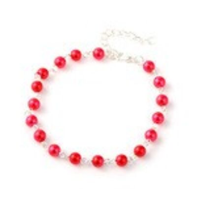 Bracelet de cheville perle de verre rouge