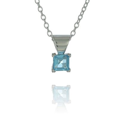 Colgante cuadrado de topacio azul