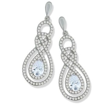 Boucles d'oreilles micro pavées Swirly Drop CZ