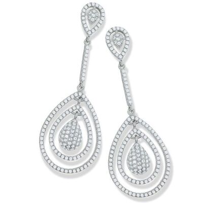 Pendientes Micro Pavé Oval Gota CZ