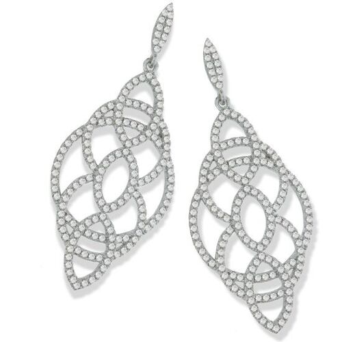 Micro Pavé Fancy Drop CZ Earrings (109911)