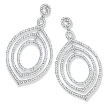 Boucles d'Oreilles Micro Pavé Fancy Drop CZ (109910)