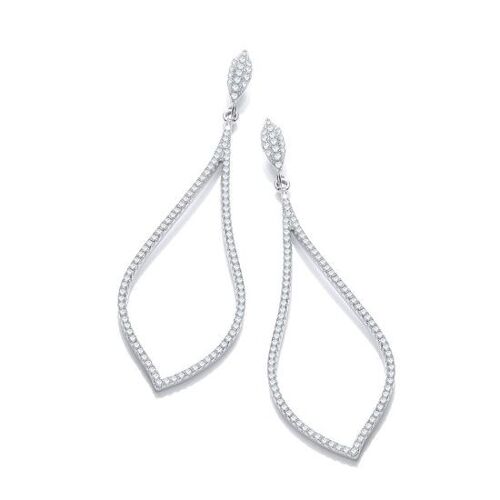 Micro Pavé Long Tear Drop CZ Earrings