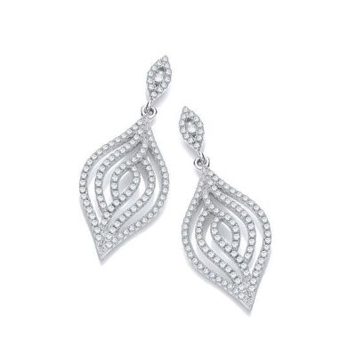 Pendientes Micro Pavé Leaf CZ