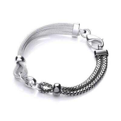 Mesh-Armband aus Ruthenium und Silber (109699)