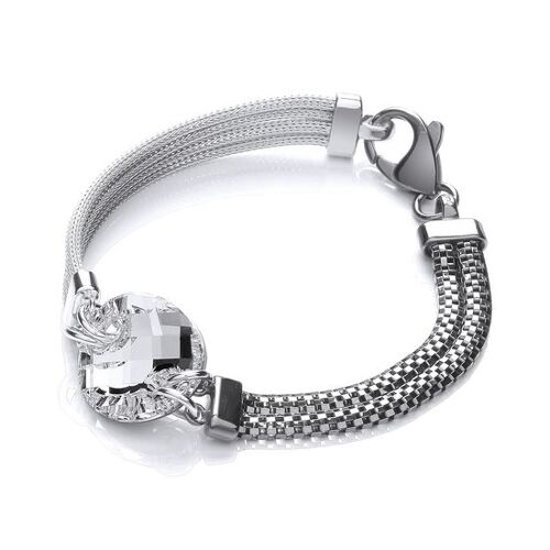 Ruthenium & Silver Mesh Bracelet (109698)