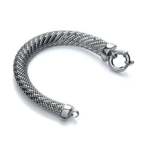 Ruthenium Plated Mesh Bracelet