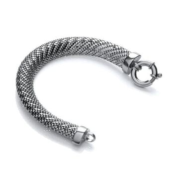 Bracelet en maille plaquée ruthénium