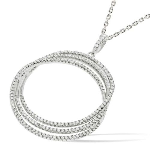 Micro Pavé 3 Row Round CZ Pendant with 18" Chain