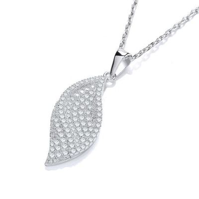 Micro Pavé Leaf CZ Anhänger mit 18" Kette (109776)