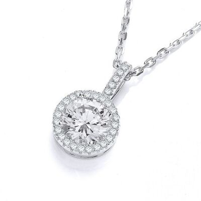 Micro Pavé Round CZ Pendant with 18" Chain