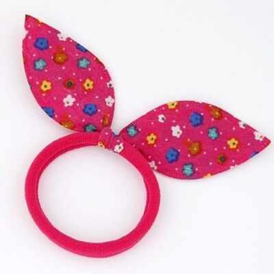 Hot Pink Floral Bow Hair Bobble
