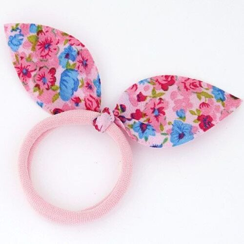 Pink Floral Bow Hair Bobble