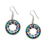 Handbemalte exotische Punkte und Blumen Kokosnussschalen-Donut-Reifen