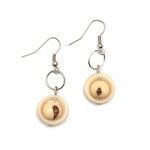 White Ivory Tagua and Acai Berry Drop Earrings