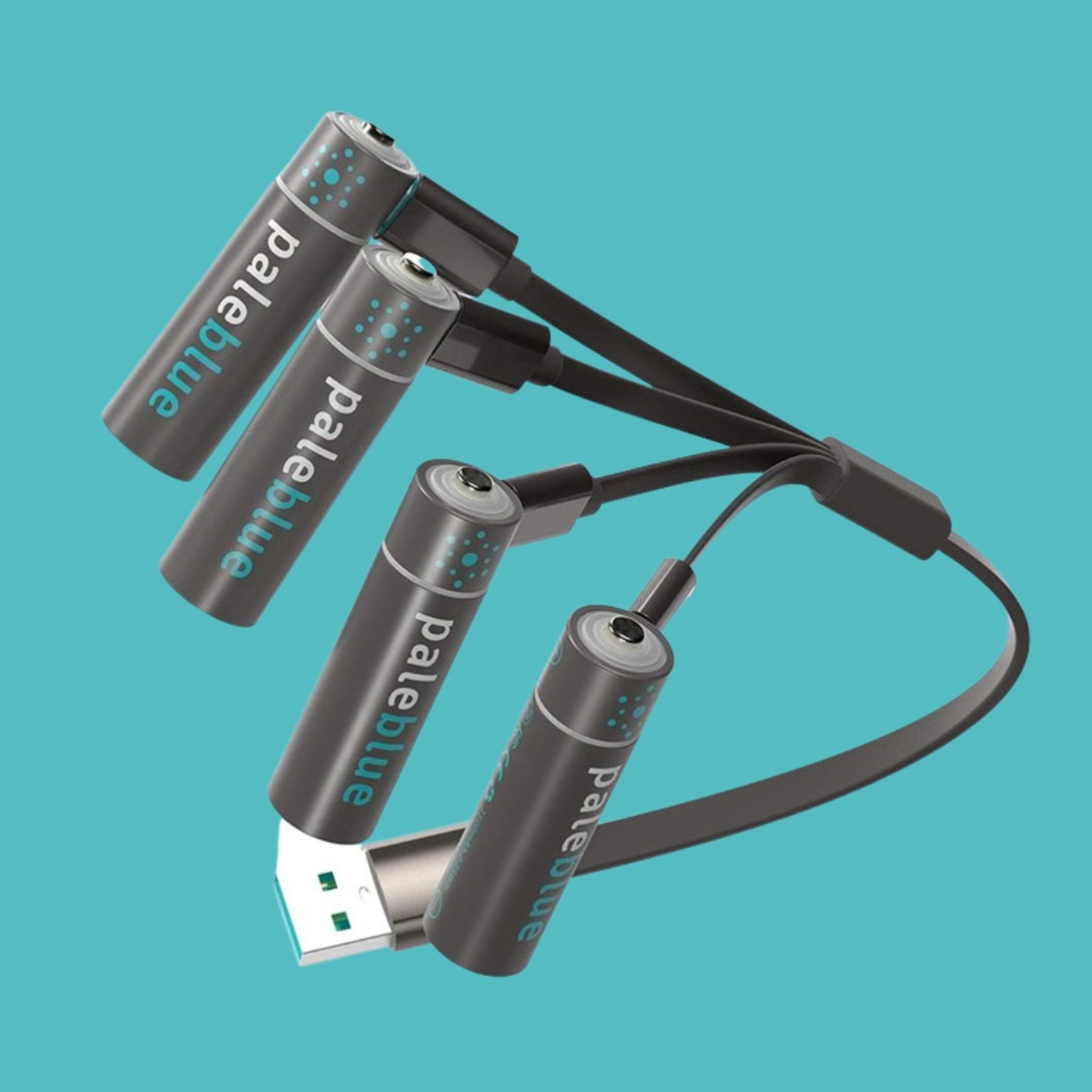 Pile rechargeable PALE BLUE USB AA (LR06)