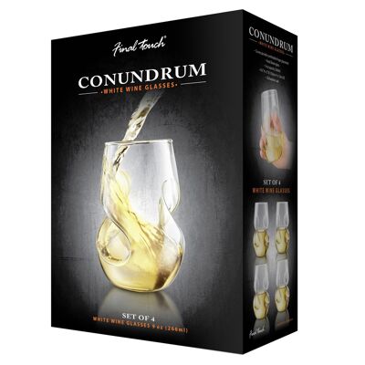 Final Touch Conundrum White Wine Glasses 4pk