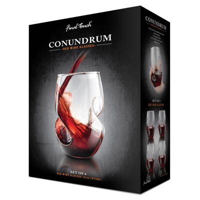 Final Touch Conundrum Red Wine Glasses 4pk