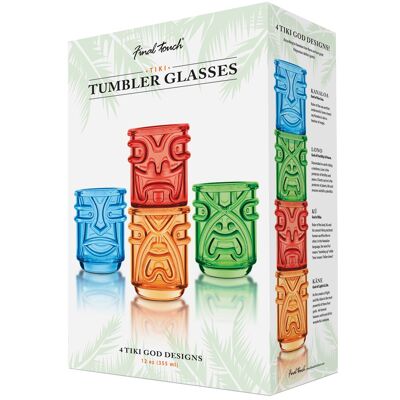 Final Touch Tiki Tumbler Coloured 4 Pk