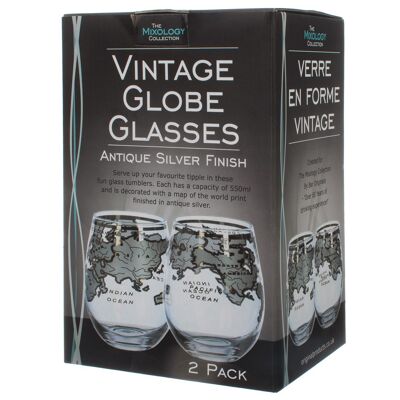 Vinology Vintage Globe Glass Silver