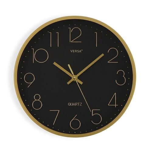 Reloj de pared negro/dorado 20550104