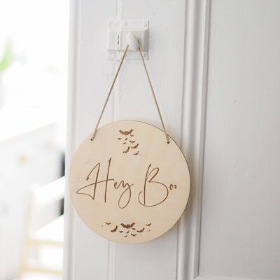 Hey Boo' Hanging Sign