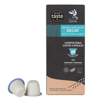 Dosettes d'eau suisse décaféinées compostables et sans plastique compatibles Nespresso® 1