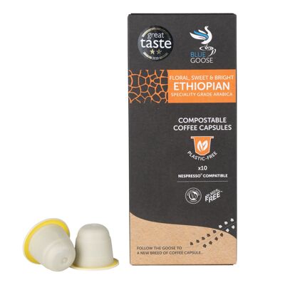 Yirgacheffe etíope Cápsulas compatibles con Nespresso® compostables y sin plástico