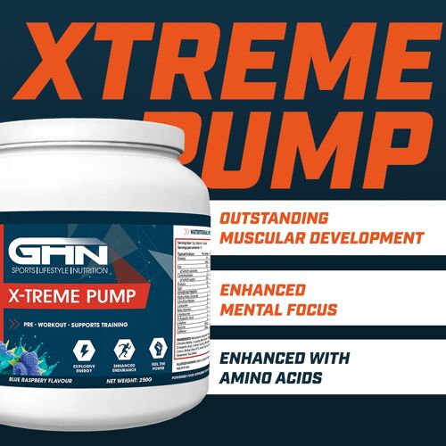 X-Treme Pump Pre-Workout - Blue raspberry 250g