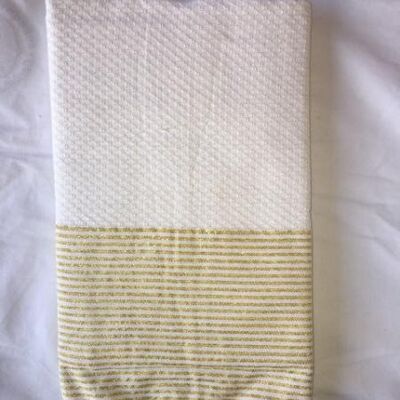 Golden ecru lurex beach towel 200x100cm 100% recycled cotton - Beach towel