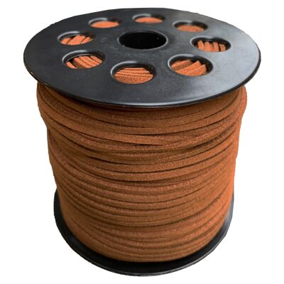 Lacet Faux Daim 3 mm Marron Clair 100 mètres
