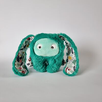 Peluche coniglio "mini-creatura" verde smeraldo