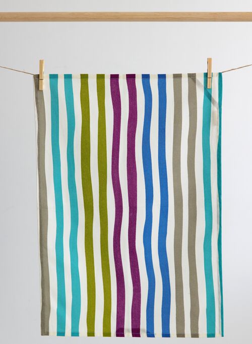 Tea Towel White with Stripes