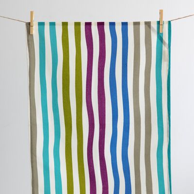 Tea Towel White with Stripes